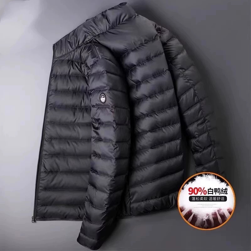 Lightweight down jacket for men, 2026 new style, winter short style, stand-up collar, casual and warm, high-end, for middle-aged men, winter coat. - 图片 2
