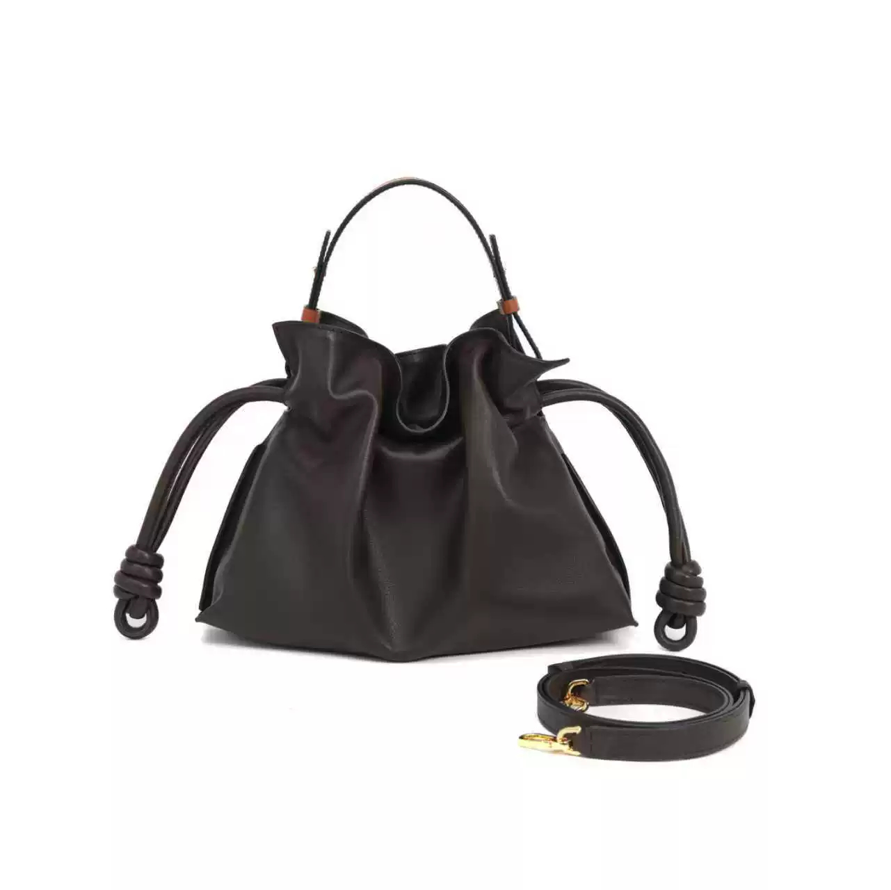 Small and simple ins style crossbody handbag with a single strap, in coffee color - 图片 2
